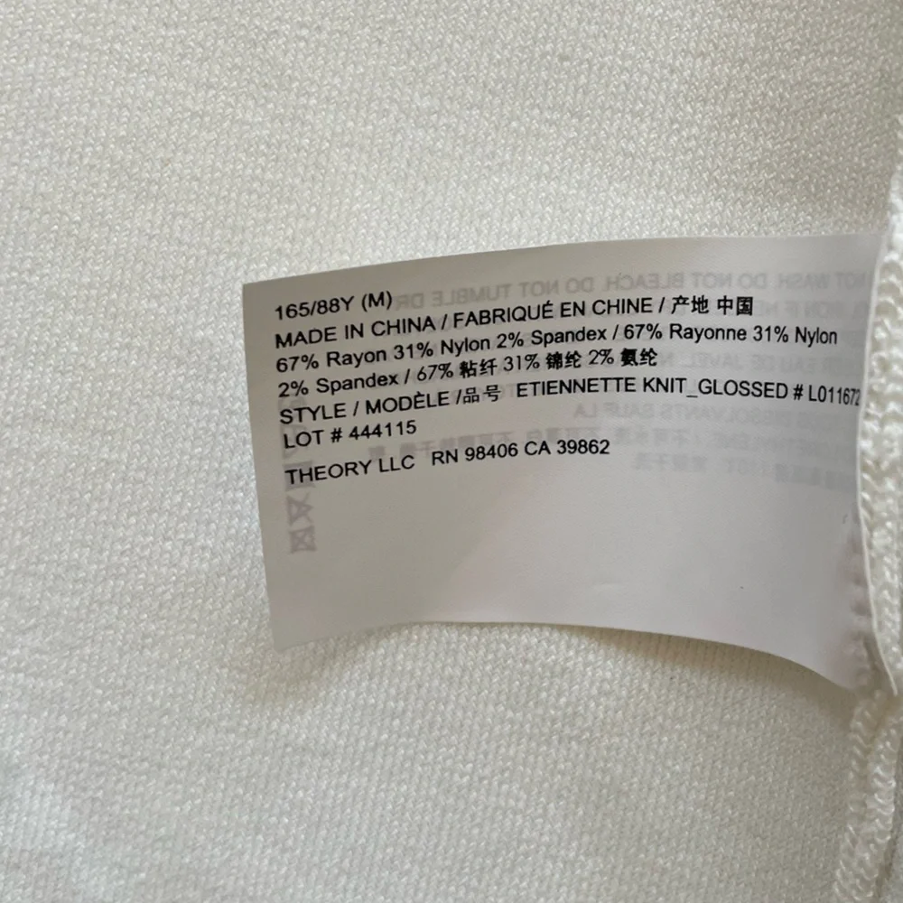 Theory Etiennette Knit Blazer White Jacket Womens Medium M Summer Officewear - Picture 11 of 12